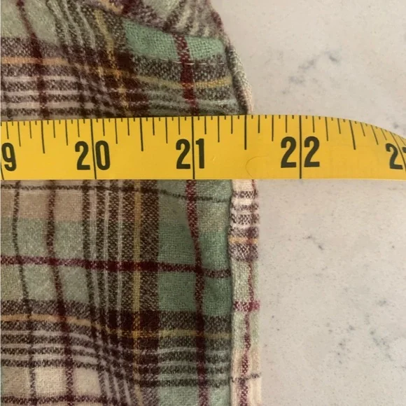 Pendleton Vintage Green and Brown Plaid Button Down 100% Wool Shirt - L - Picture 6 of 8